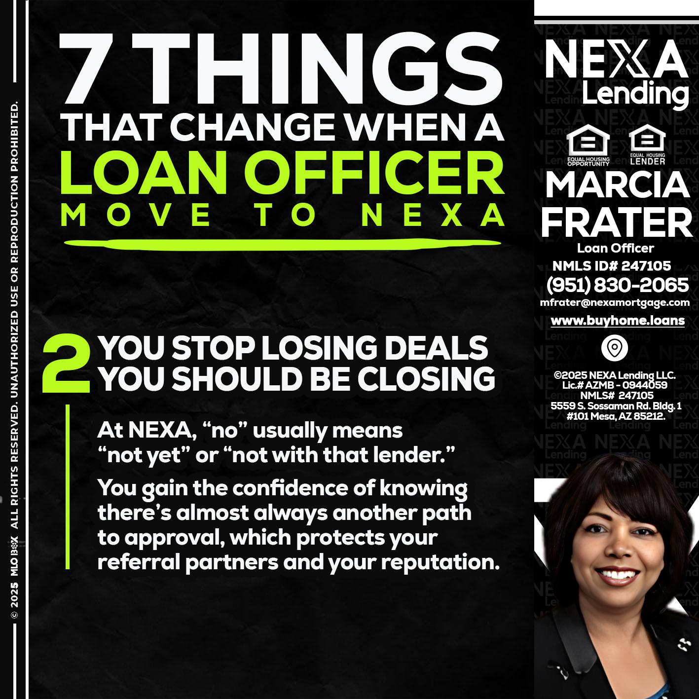 7 THINGS (2) - Marcia Frater -Loan Officer