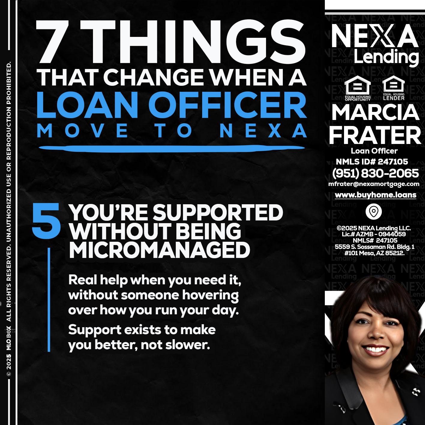 7 THINGS (5) - Marcia Frater -Loan Officer