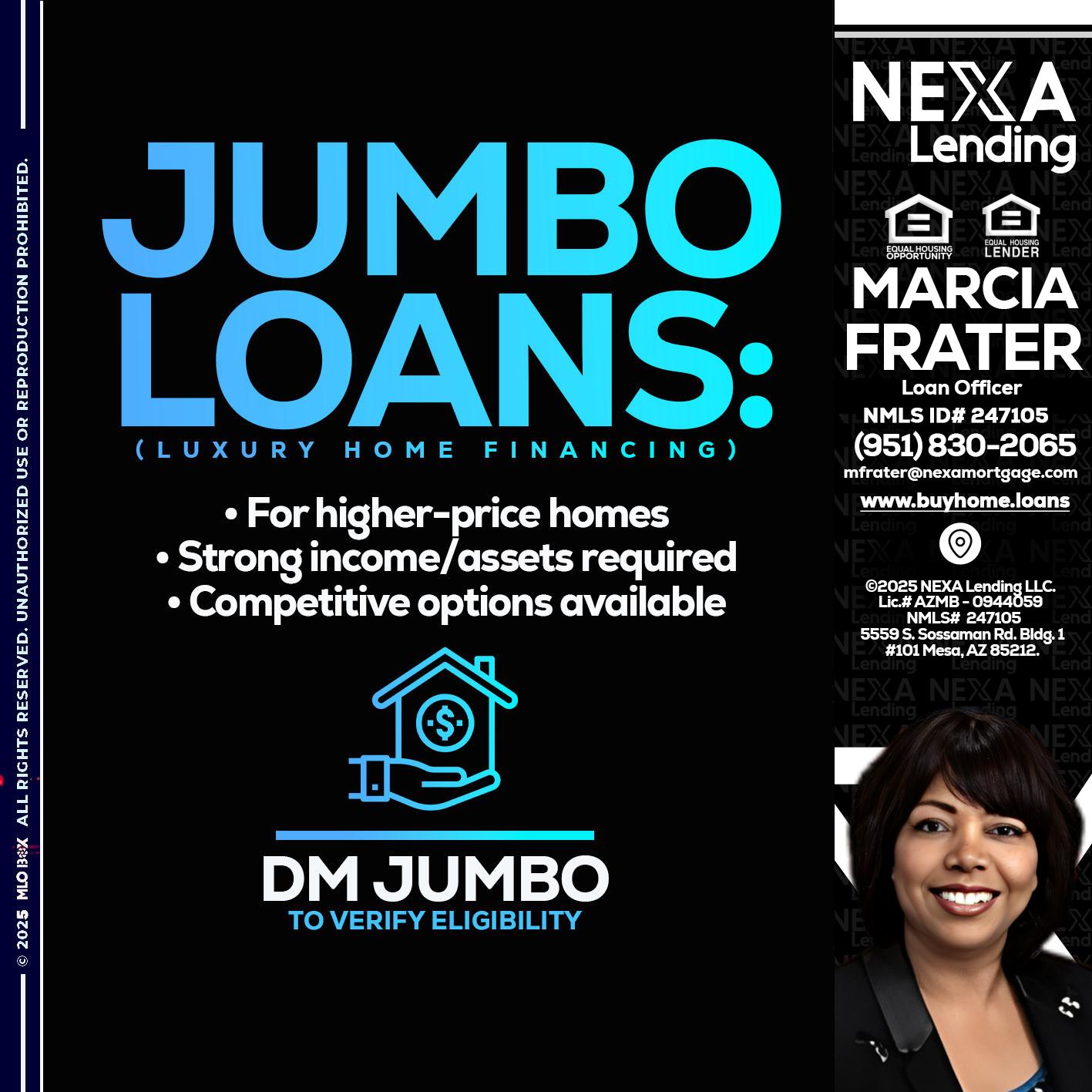 JUMBO LOANS - Marcia Frater -Loan Officer