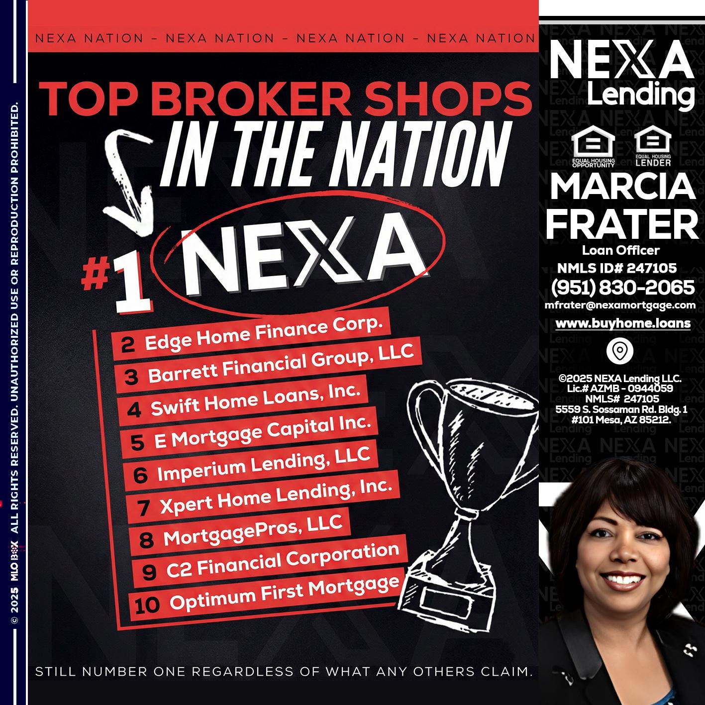 top broker - Marcia Frater -Loan Officer