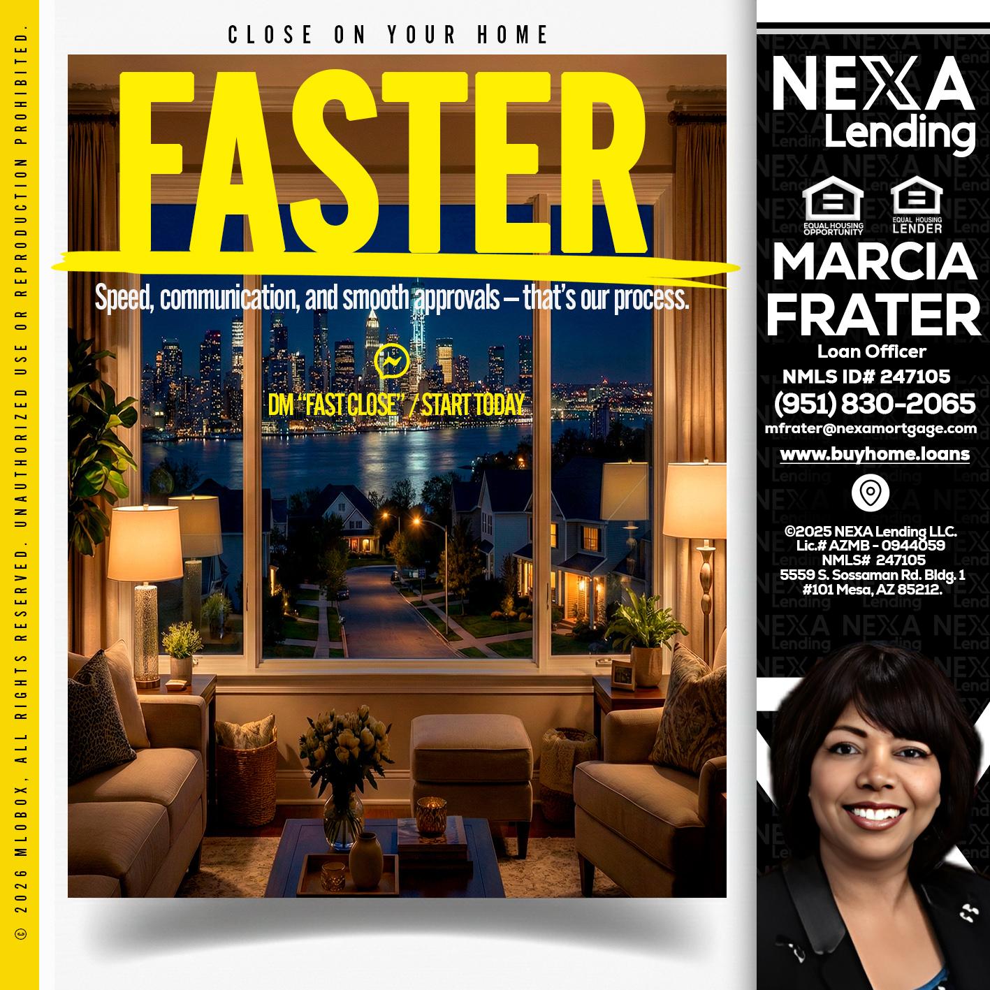 FASTER - Marcia Frater -Loan Officer