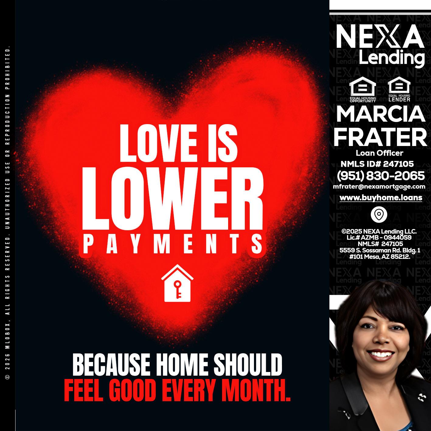 LOVE IS LOWER - Marcia Frater -Loan Officer