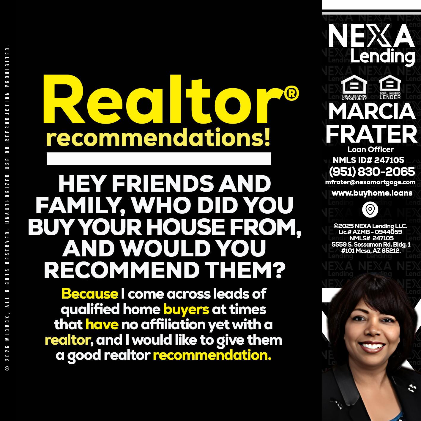 REALTOR - Marcia Frater -Loan Officer