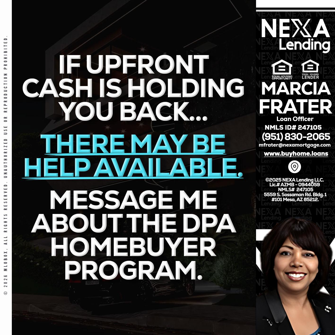 IF UPFRONT - Marcia Frater -Loan Officer