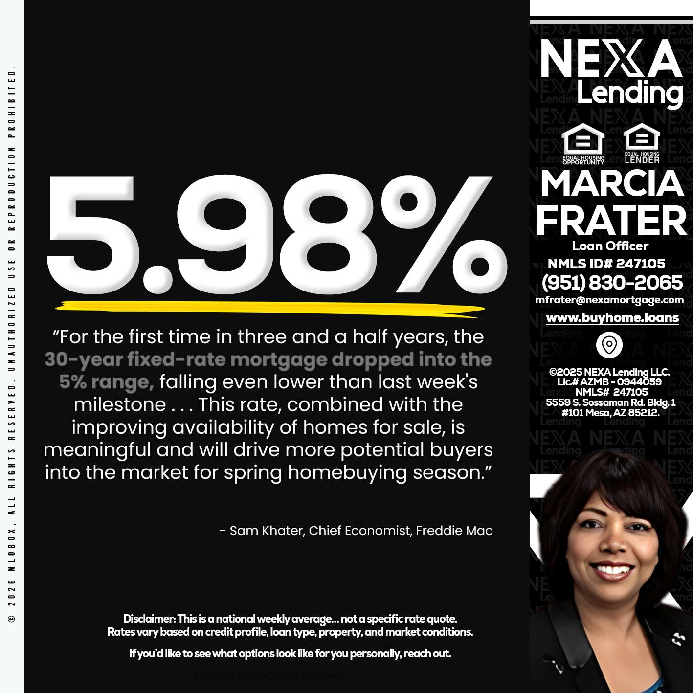 5.98% - Marcia Frater -Loan Officer