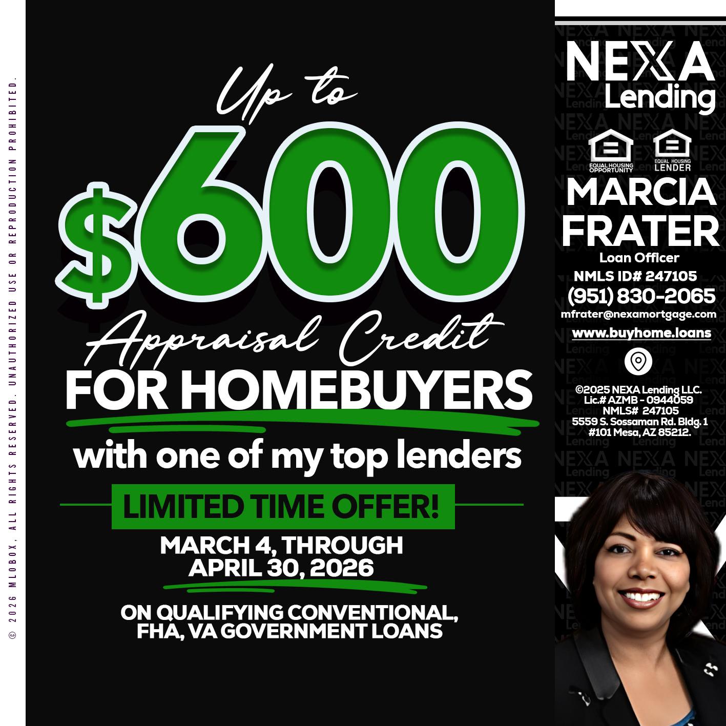 UP TO 600 - Marcia Frater -Loan Officer