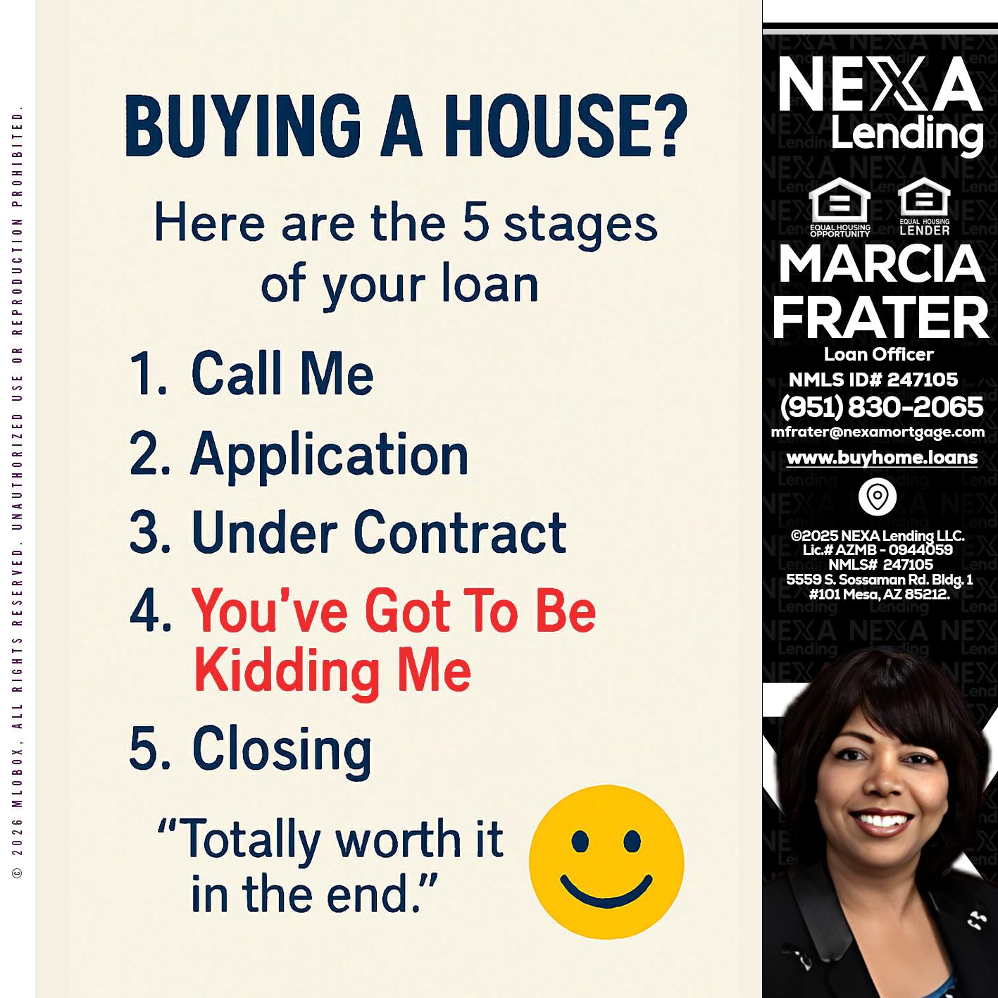BUYING A HOUSE - Marcia Frater -Loan Officer