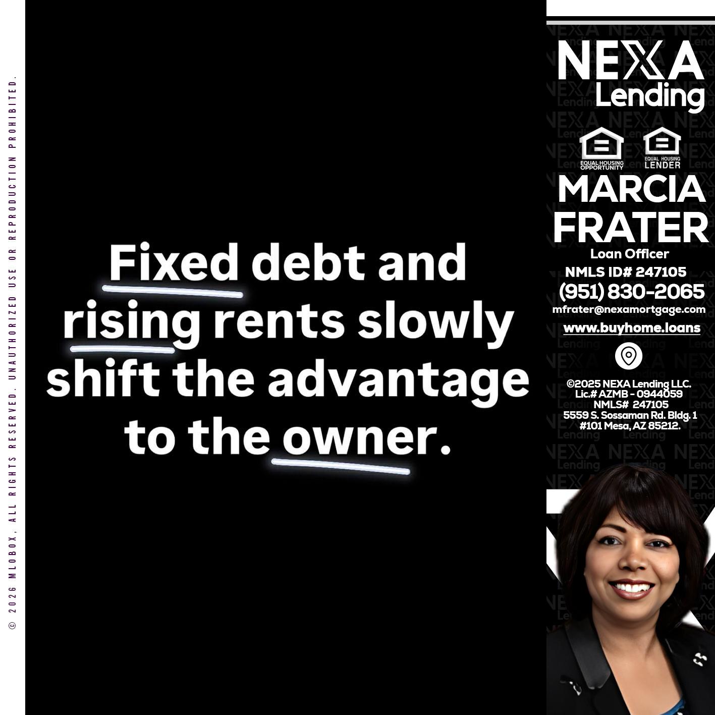FIXED DEBT - Marcia Frater -Loan Officer