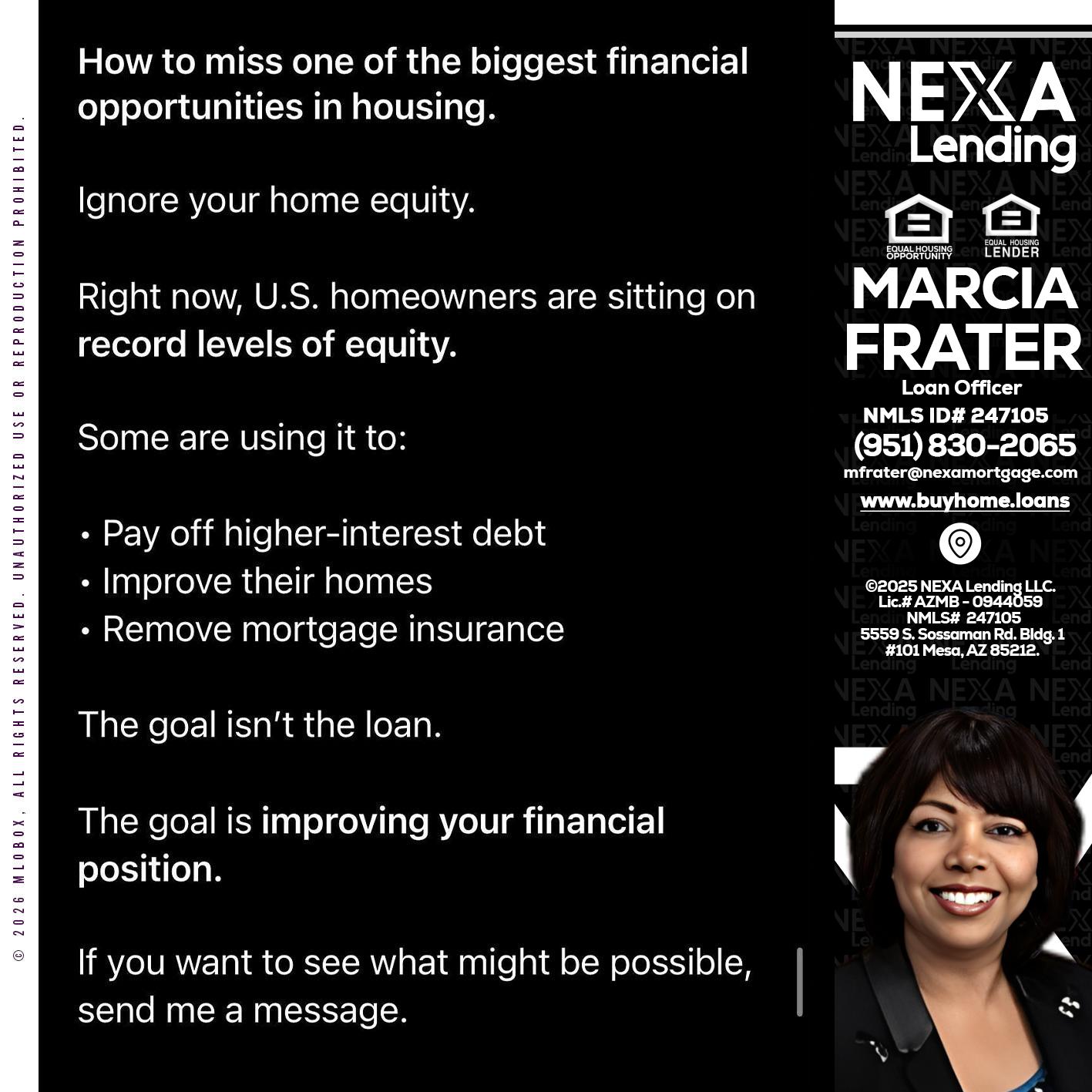 how to miss - Marcia Frater -Loan Officer