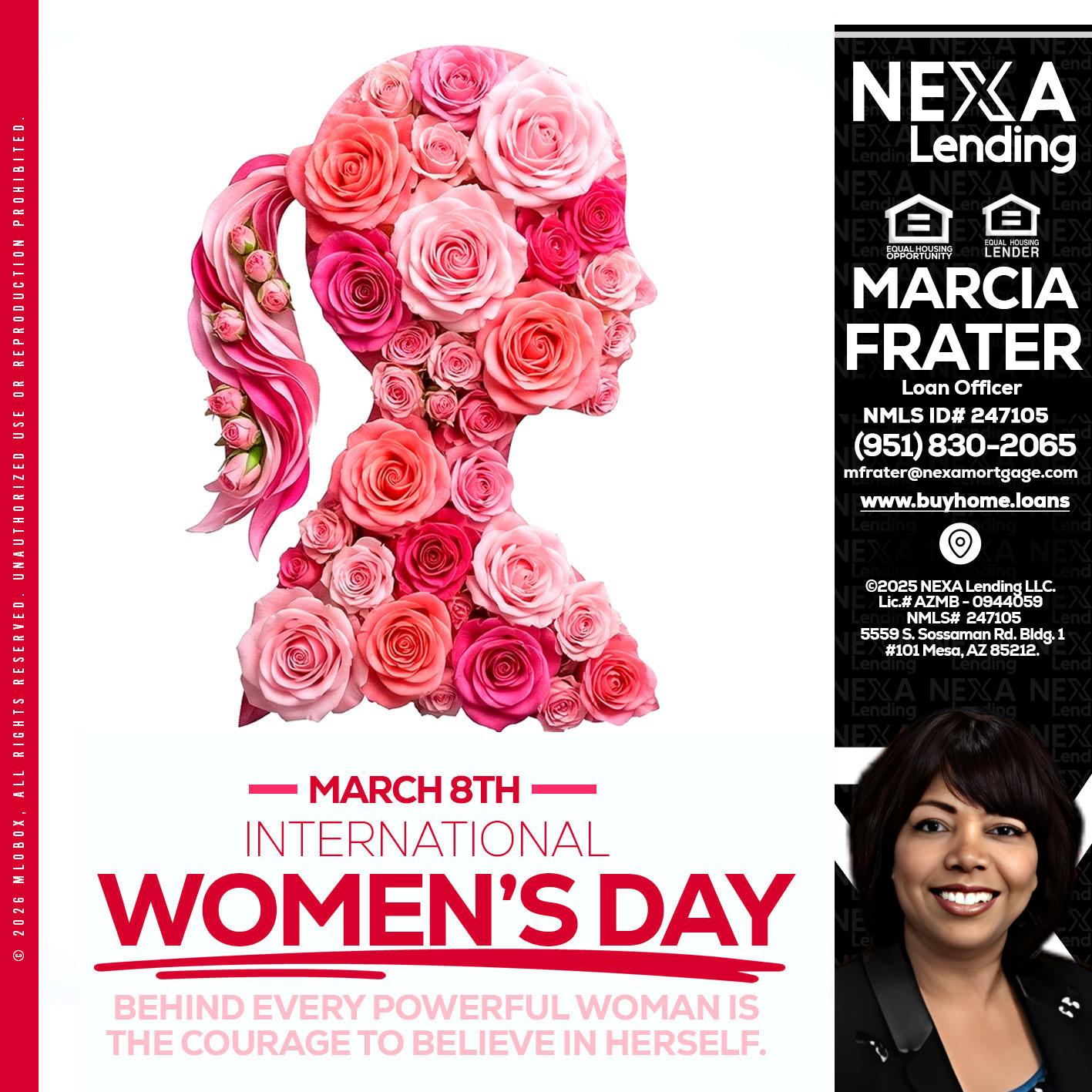 MARCH 8TH - Marcia Frater -Loan Officer