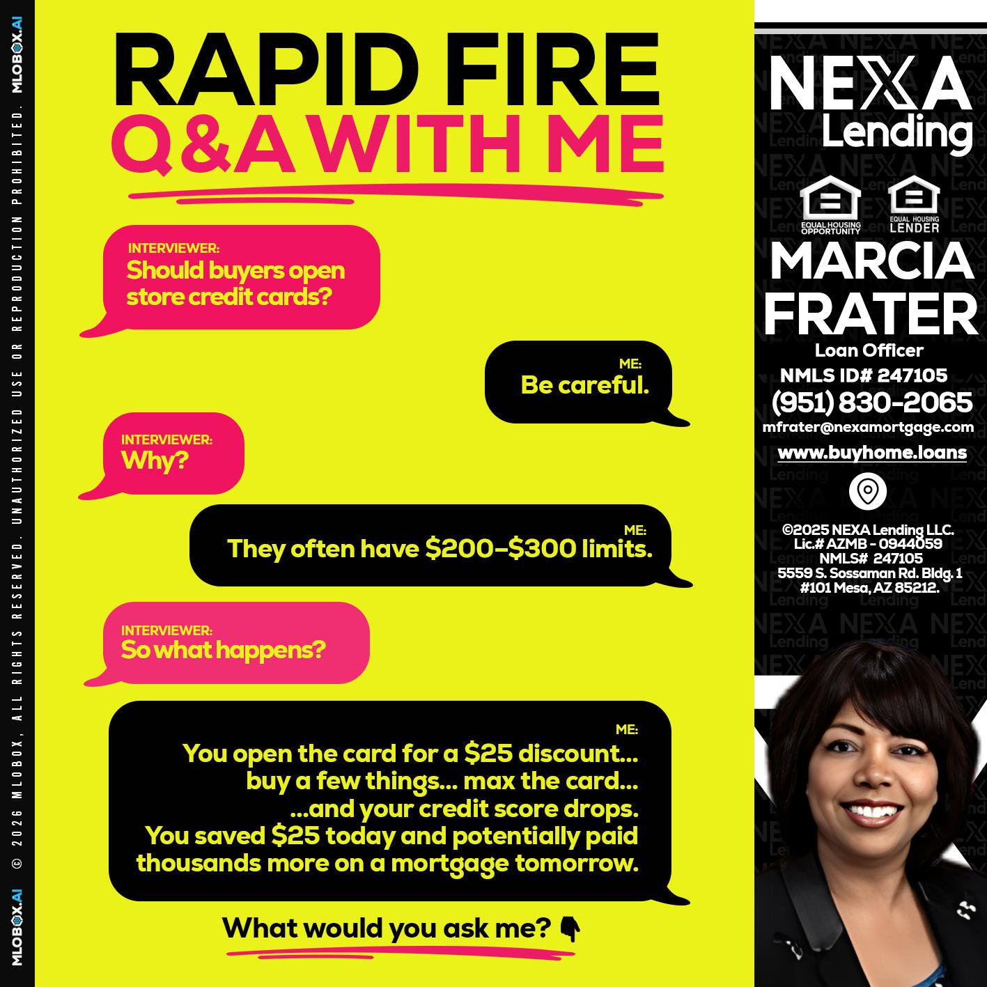 RAPID FIRE Q&A - Marcia Frater -Loan Officer