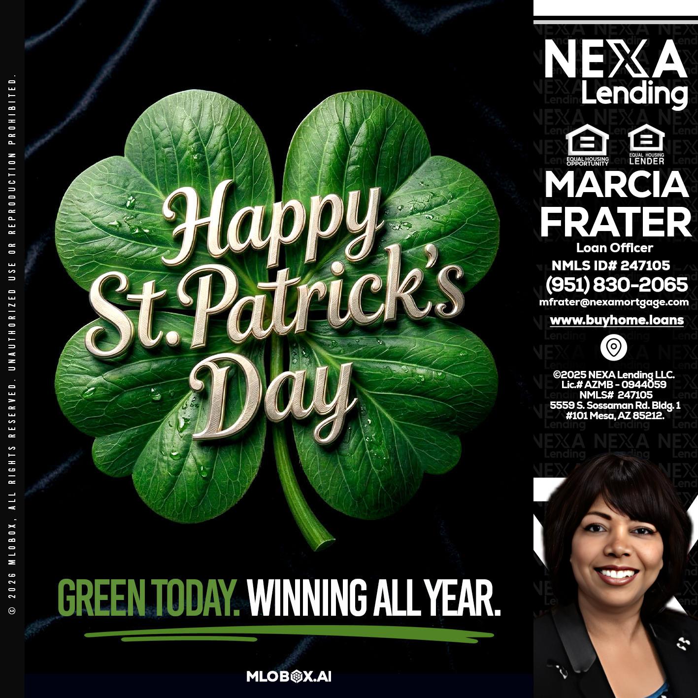 happy st. Patricks day - Marcia Frater -Loan Officer