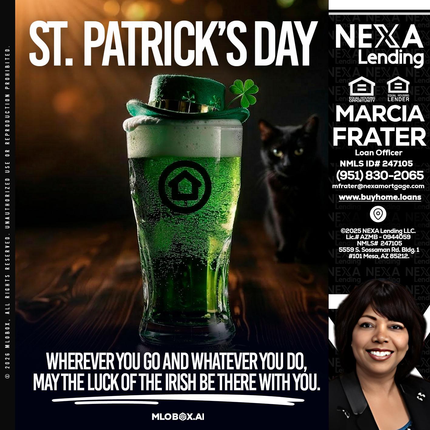 st. Patricks day - Marcia Frater -Loan Officer