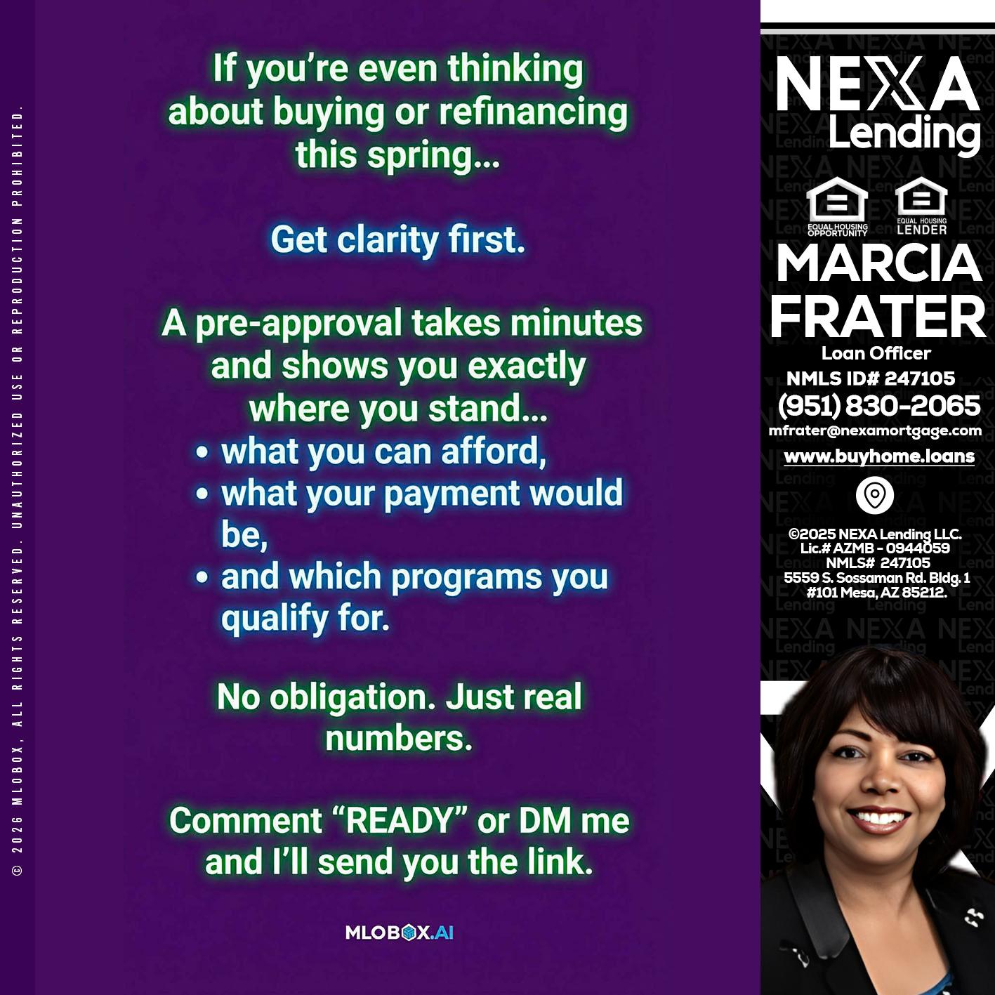 IF YOU THINKING - Marcia Frater -Loan Officer