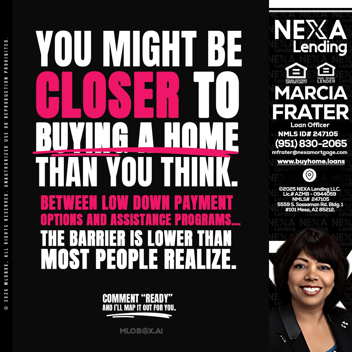 YOU MIGHT BE - Marcia Frater -Loan Officer