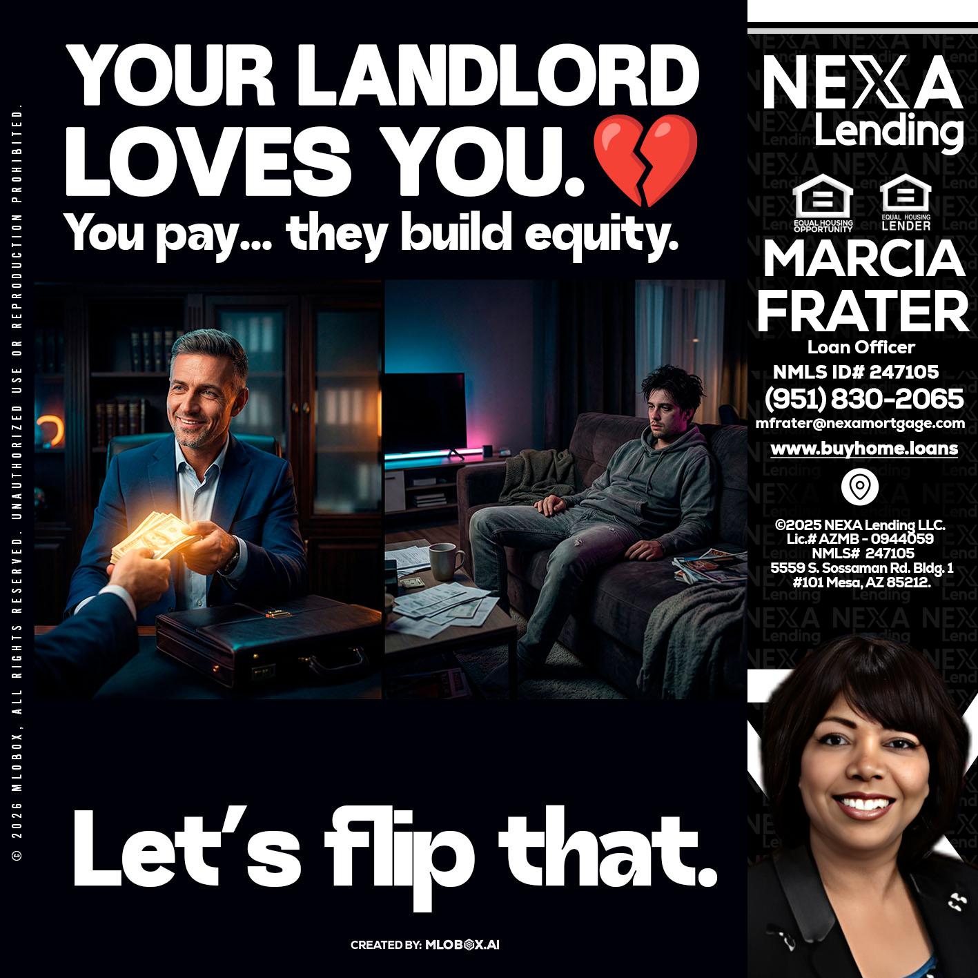 your landlord - Marcia Frater -Loan Officer