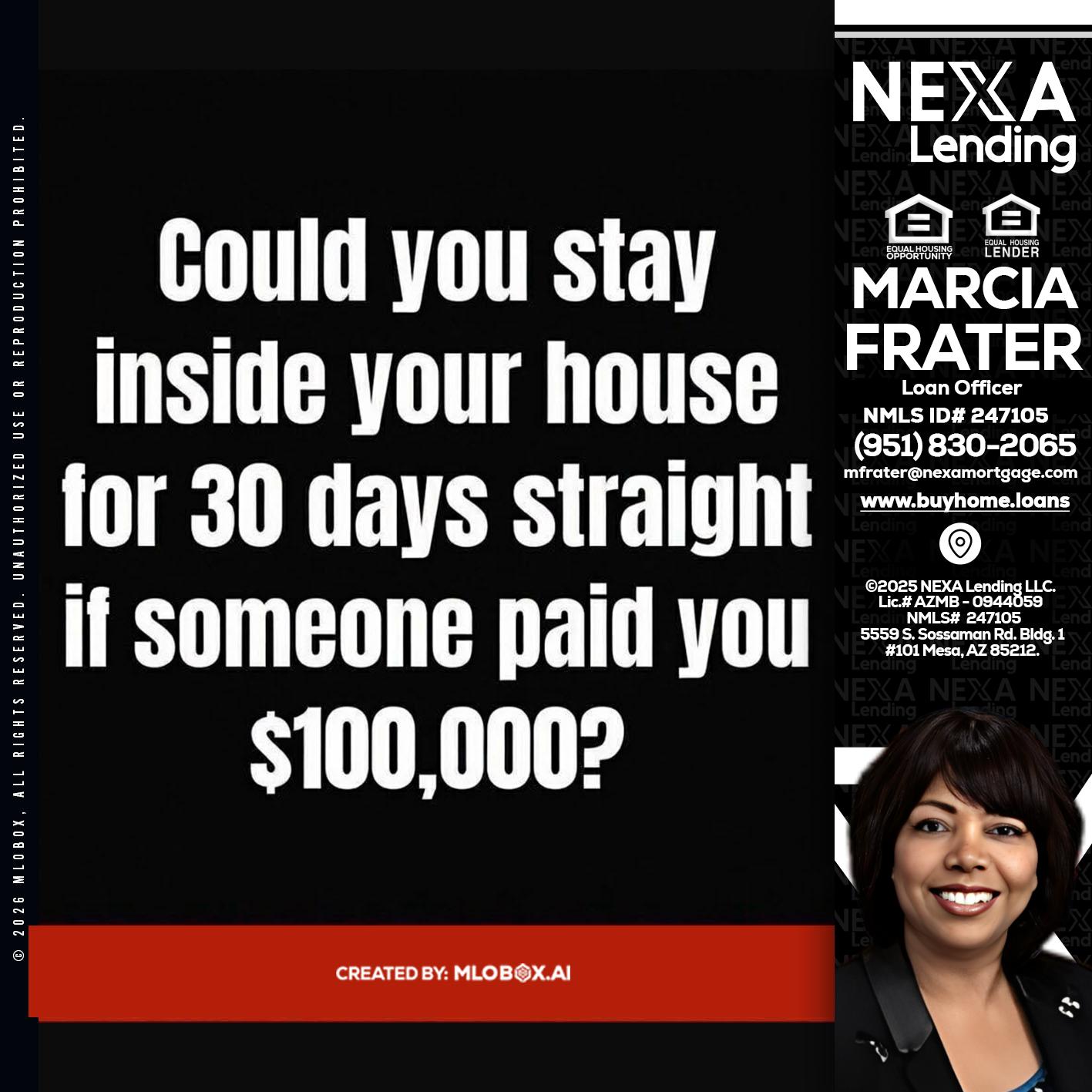 COULD YOU STAY - Marcia Frater -Loan Officer