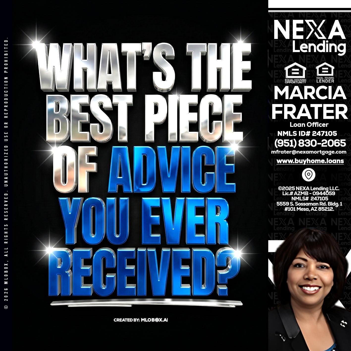 WHATS THE BEST - Marcia Frater -Loan Officer