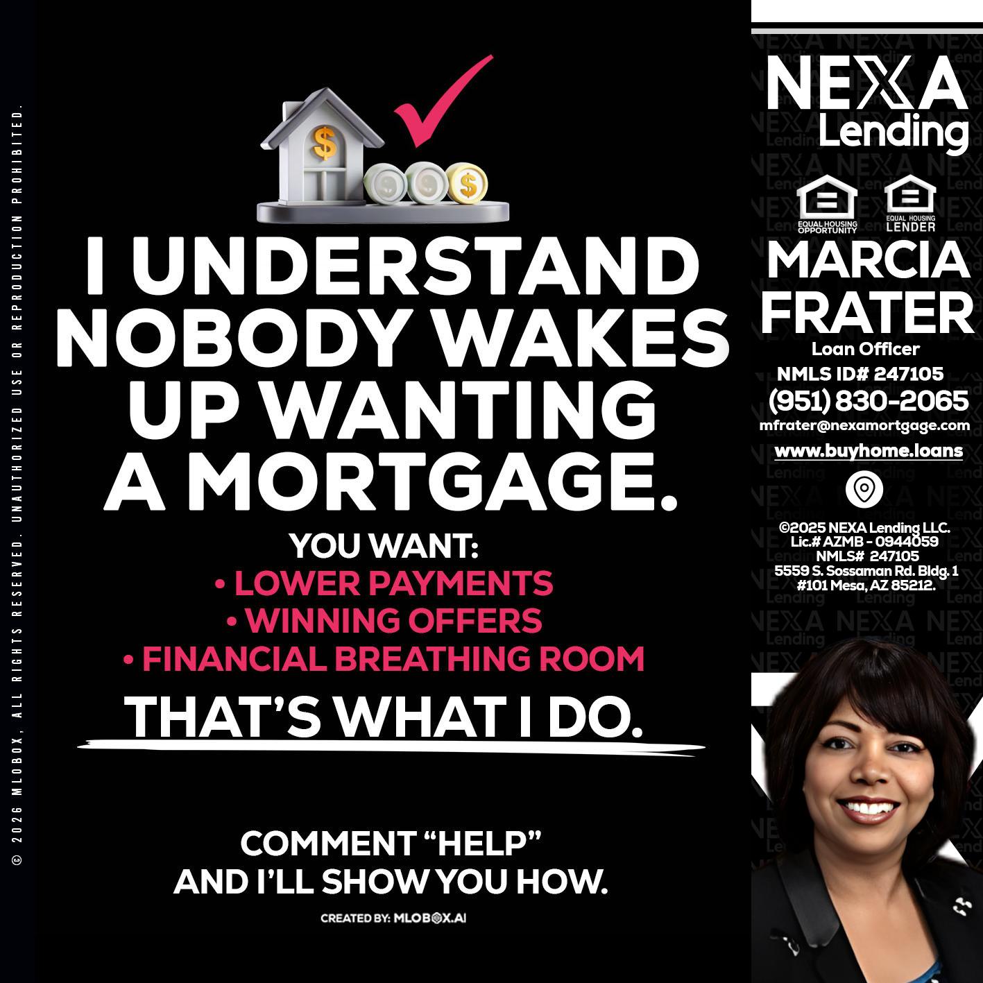 I UNDERSTAND - Marcia Frater -Loan Officer