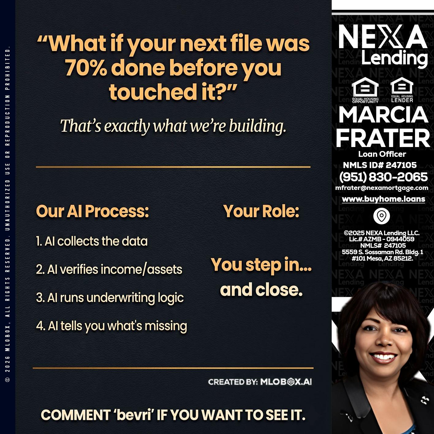 WHAT IF YOUR - Marcia Frater -Loan Officer