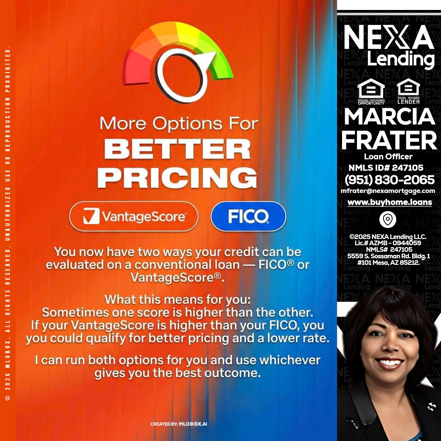 BETTER PRICING - Marcia Frater -Loan Officer