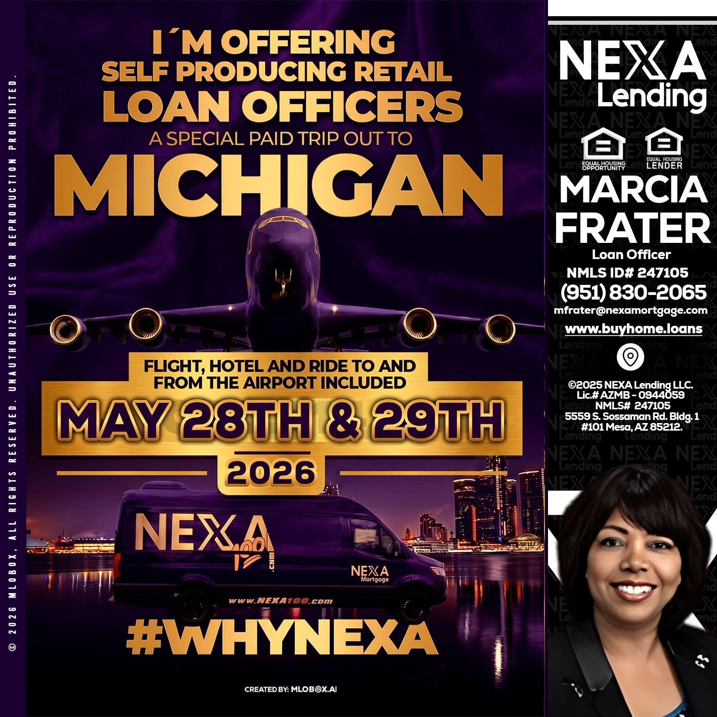 MICHIGAN - Marcia Frater -Loan Officer