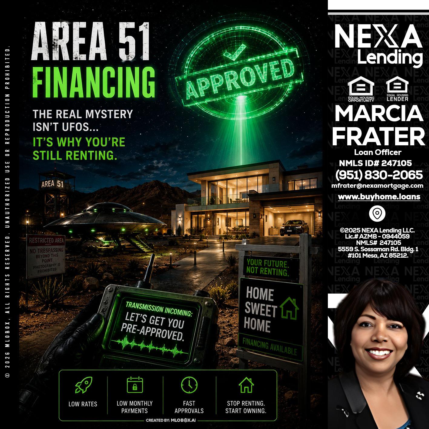 AREA 51 - Marcia Frater -Loan Officer