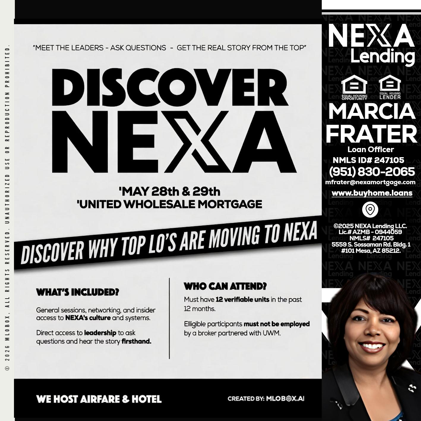 DISCOVER NEXA - Marcia Frater -Loan Officer