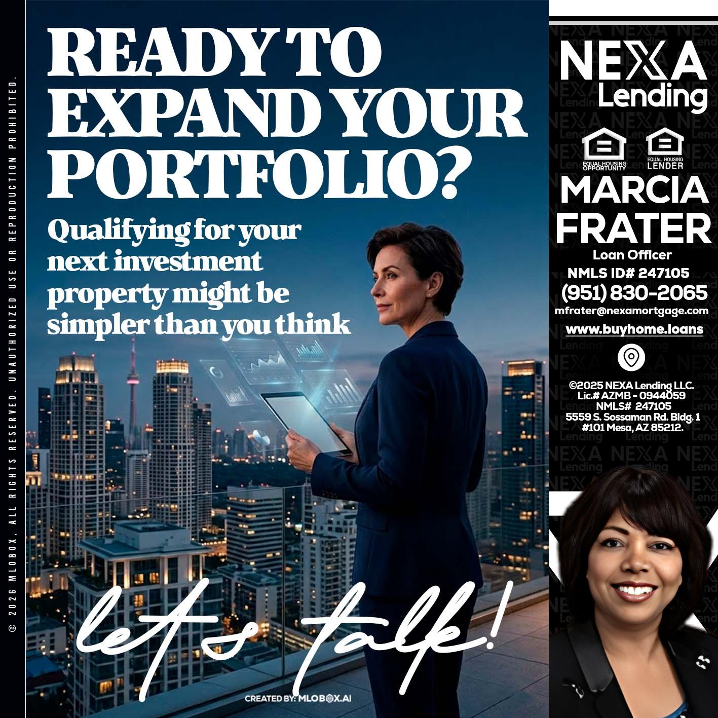 READY TO EXPAND - Marcia Frater -Loan Officer