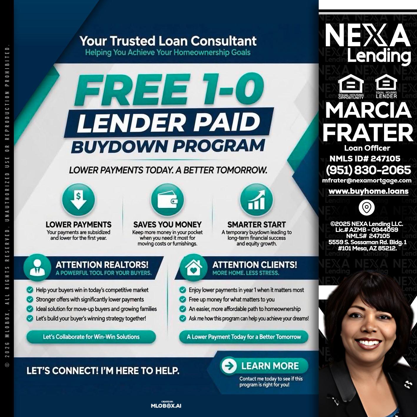 FREE 1-0 - Marcia Frater -Loan Officer
