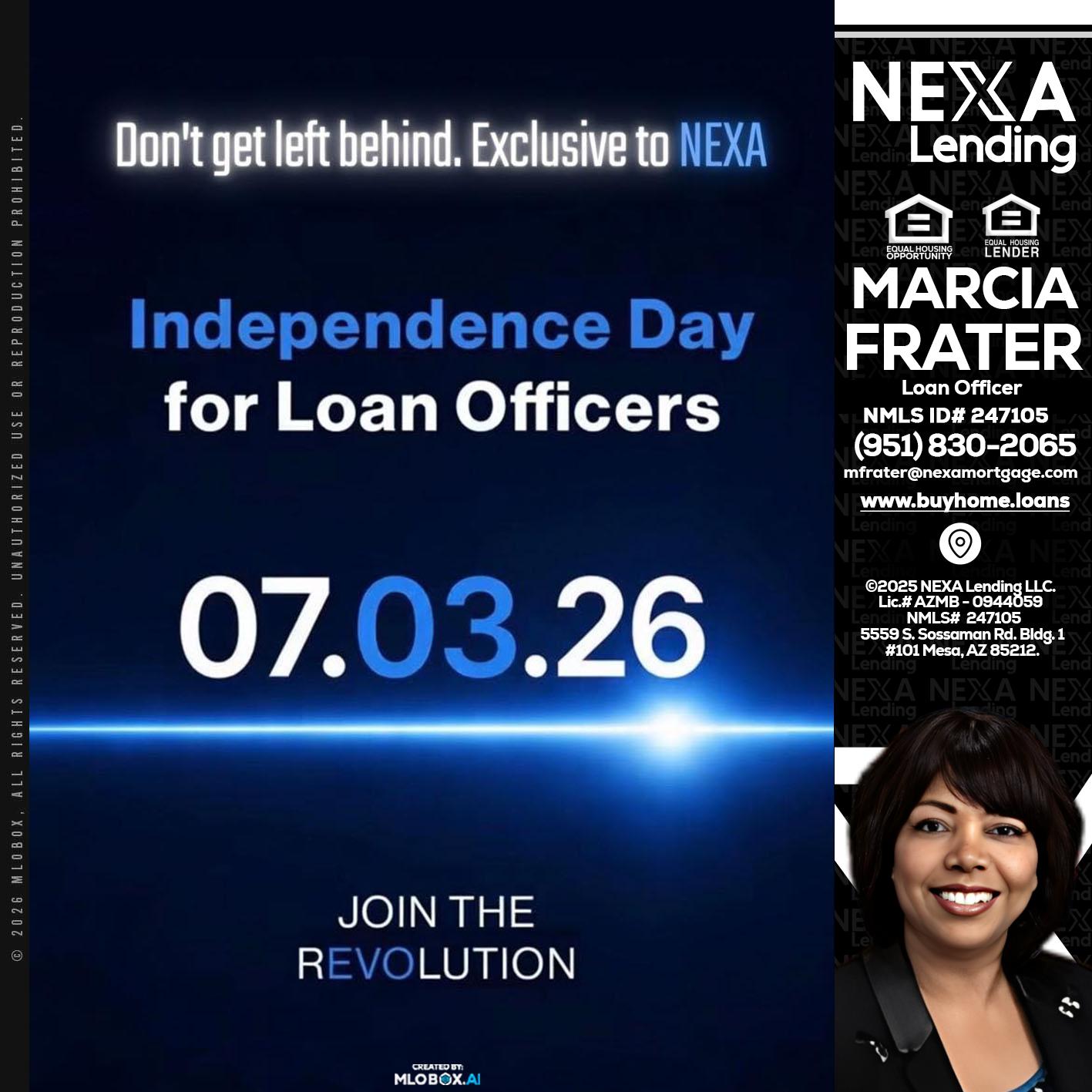 INDEPENDENCE DAY - Marcia Frater -Loan Officer
