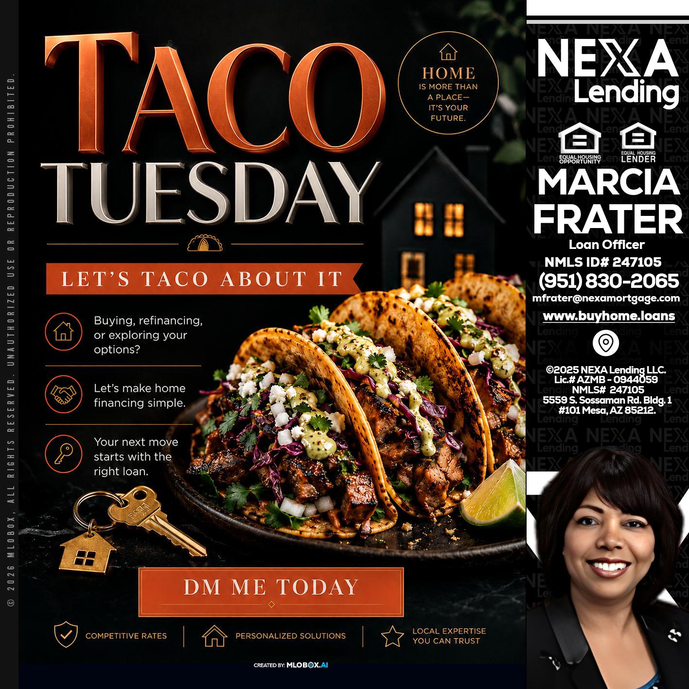 TACO TUESDAY - Marcia Frater -Loan Officer