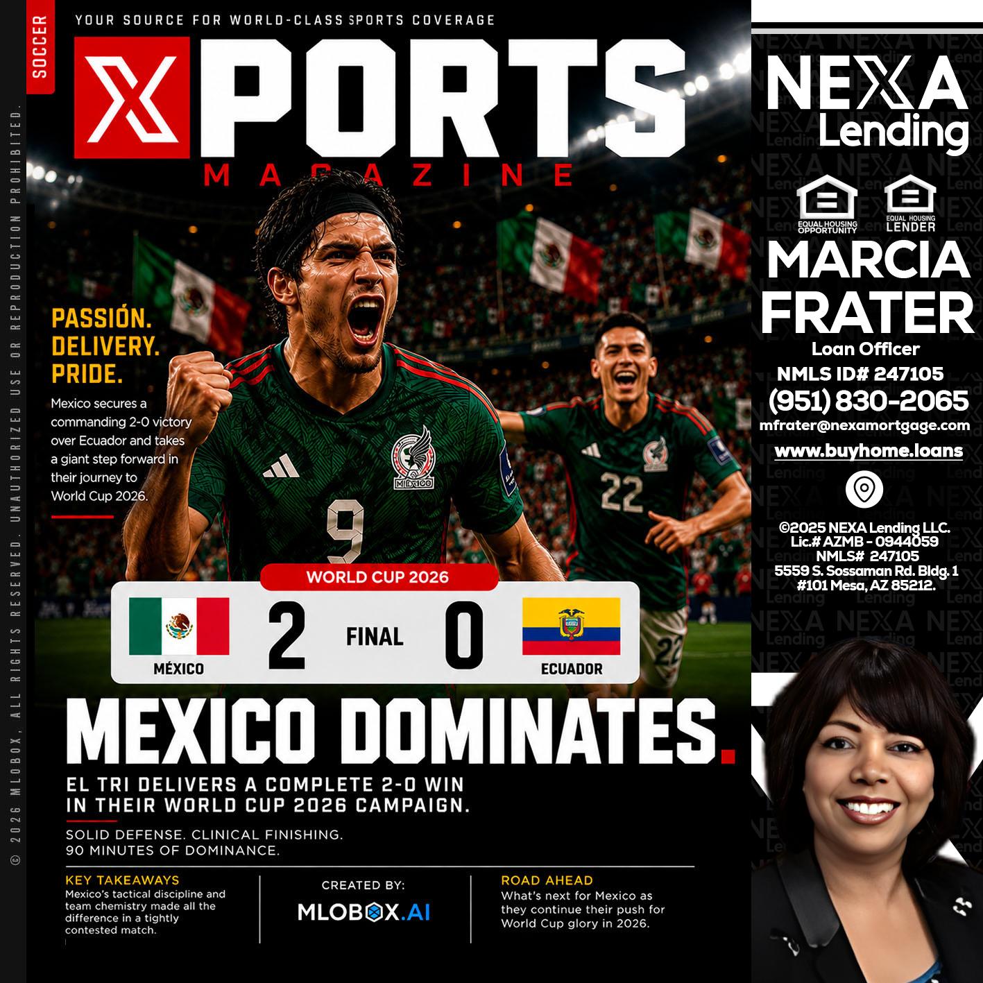 XPORTS MEX 2-0 ECUADOR - Marcia Frater -Loan Officer