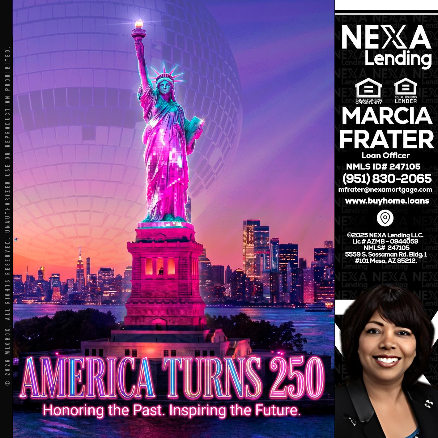 AMERICA TURNS 250 - Marcia Frater -Loan Officer