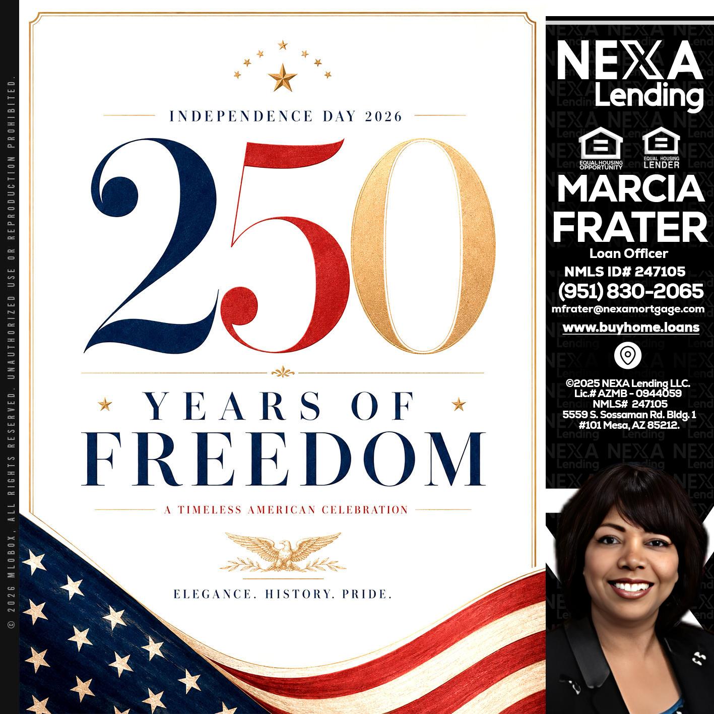250 YEARS - Marcia Frater -Loan Officer