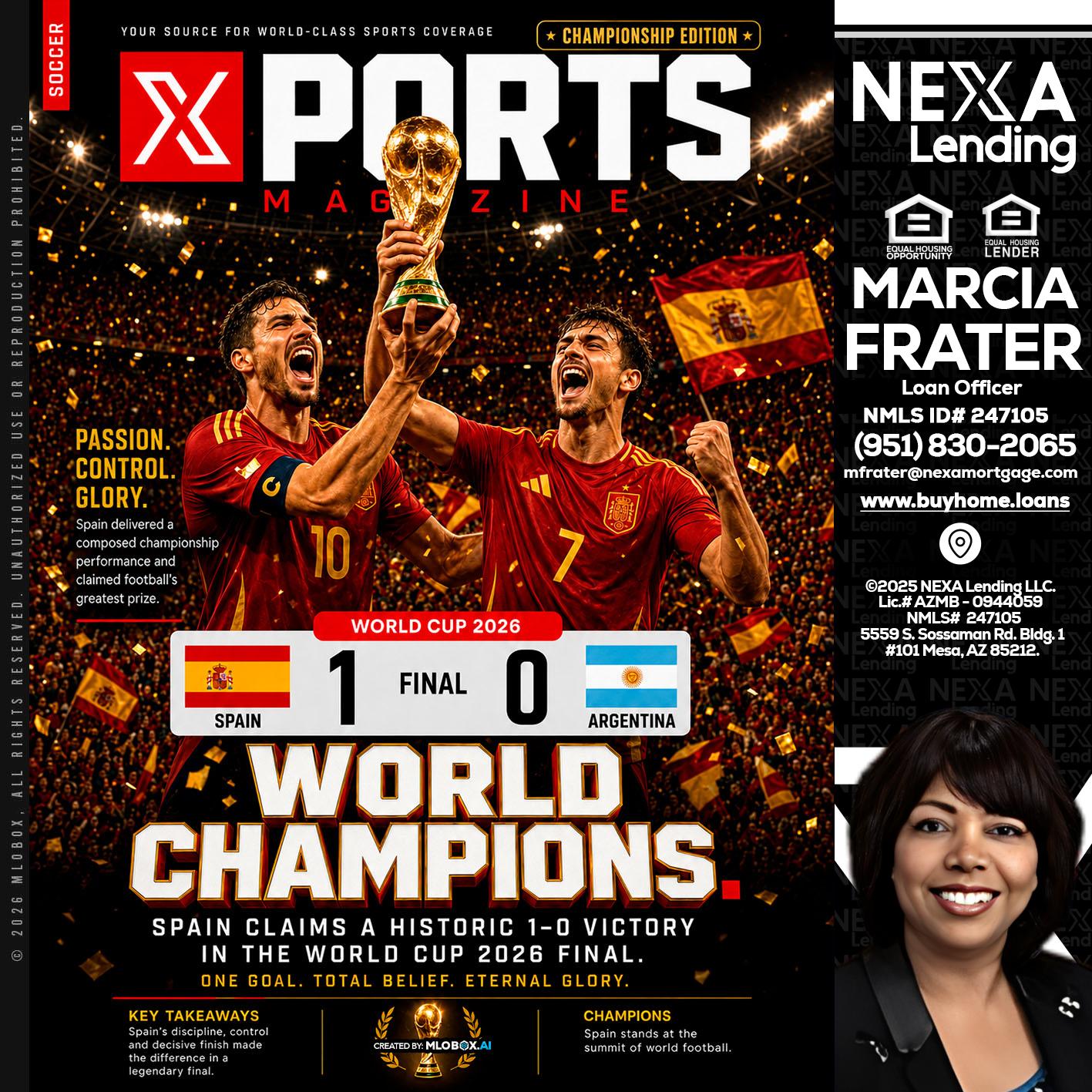 SPAIN CHAMPION - Marcia Frater -Loan Officer