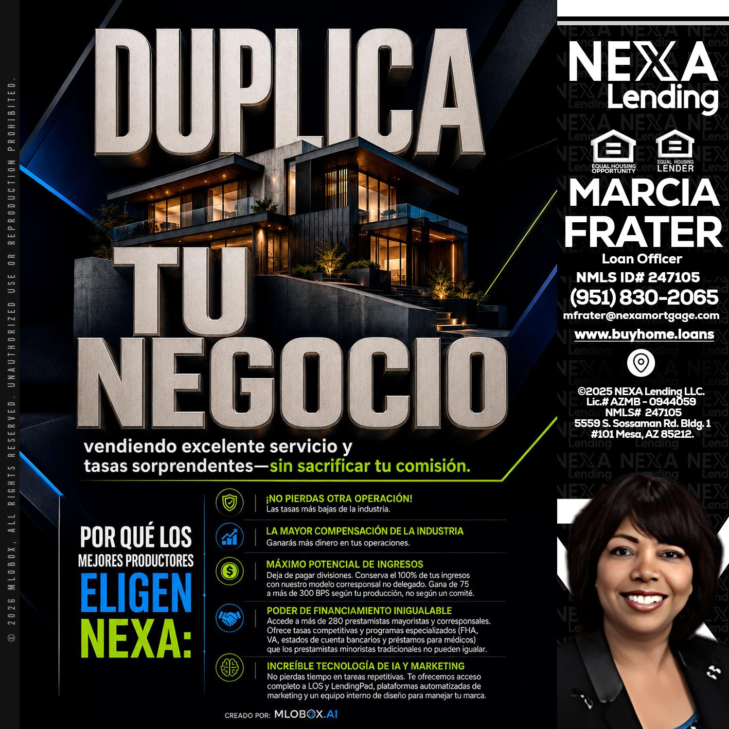 DUPLICA TU NEGOCIO - Marcia Frater -Loan Officer