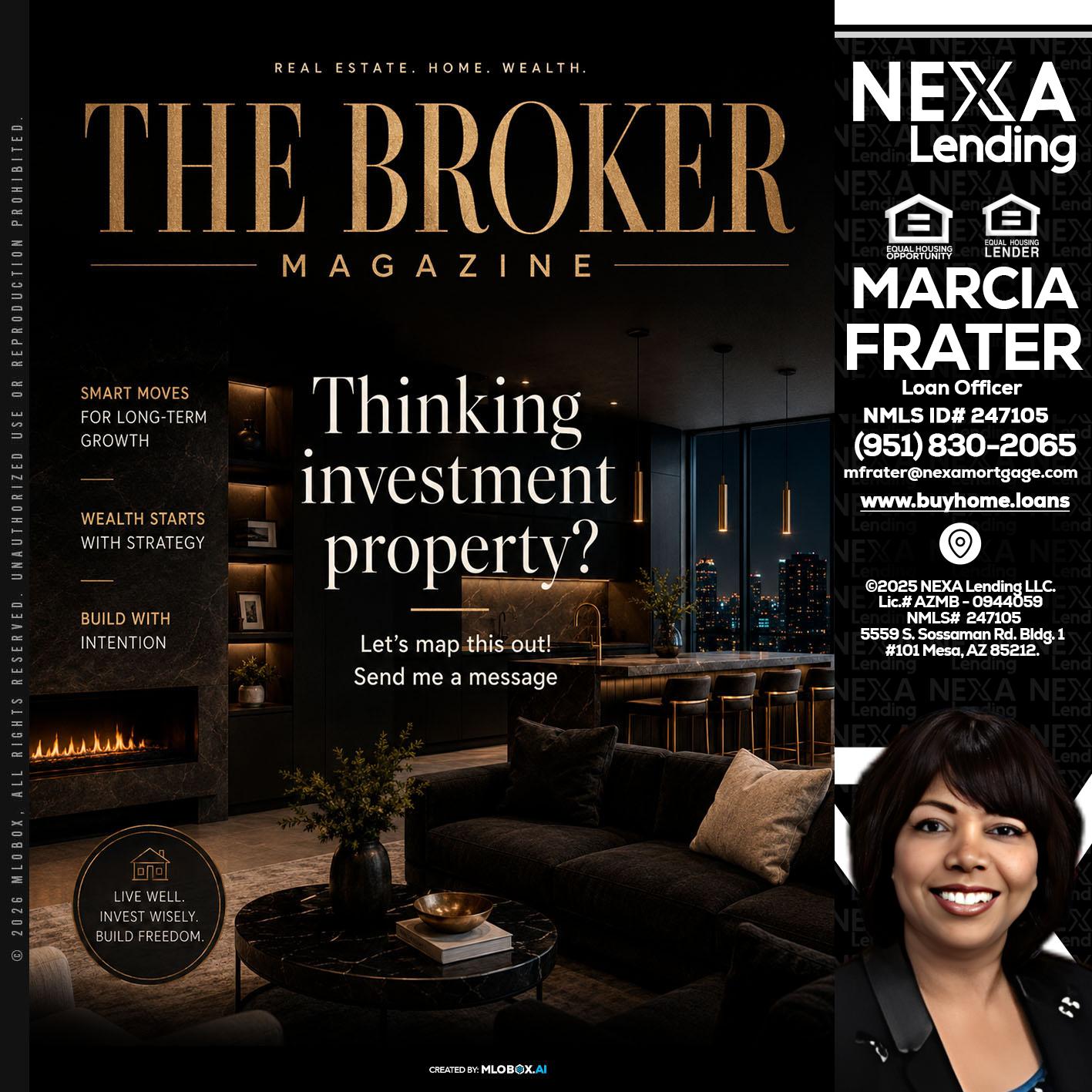 THE BROKER - Marcia Frater -Loan Officer