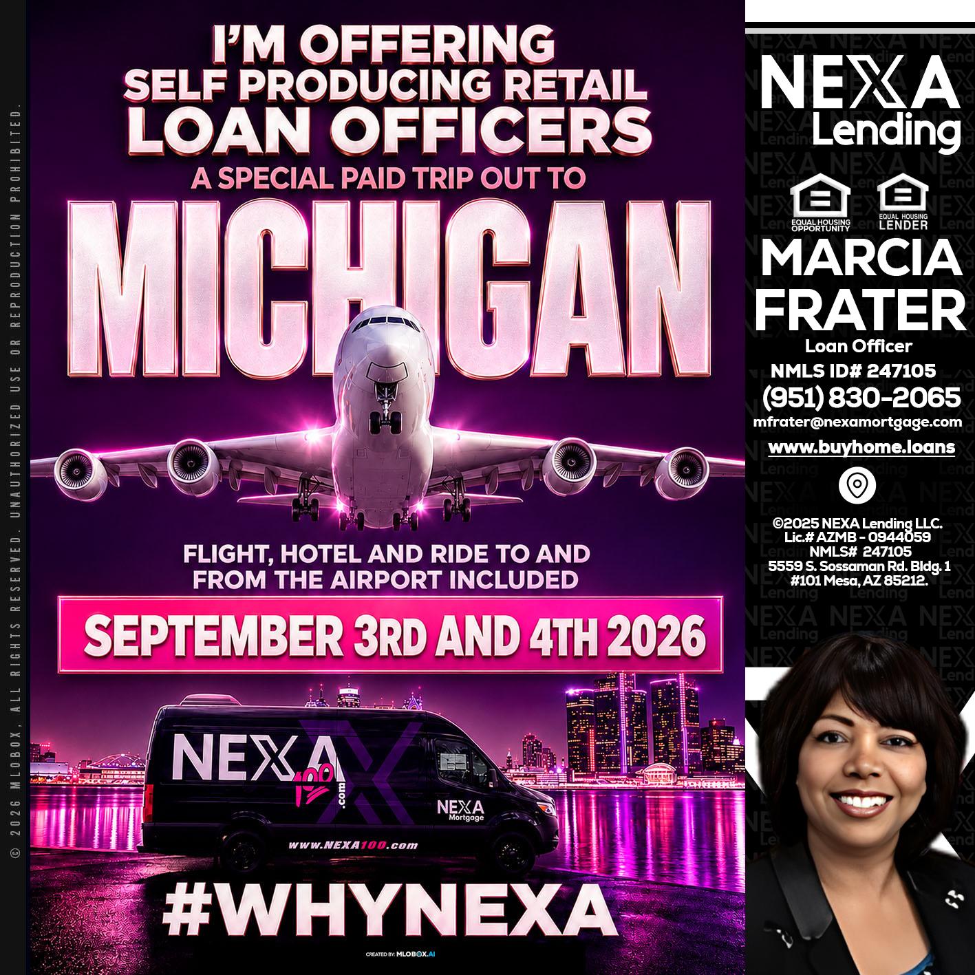 MICHIGAN TRIP - Marcia Frater -Loan Officer