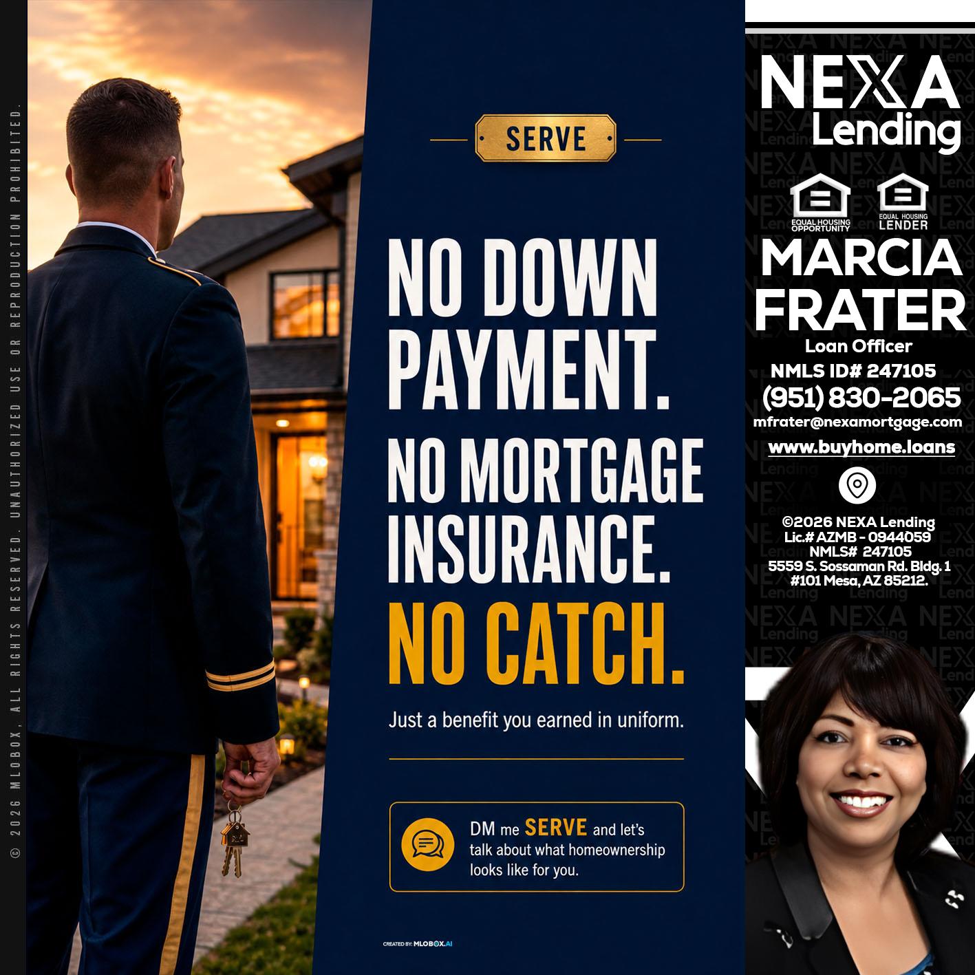 NO DOWN PAYMENT - Marcia Frater -Loan Officer