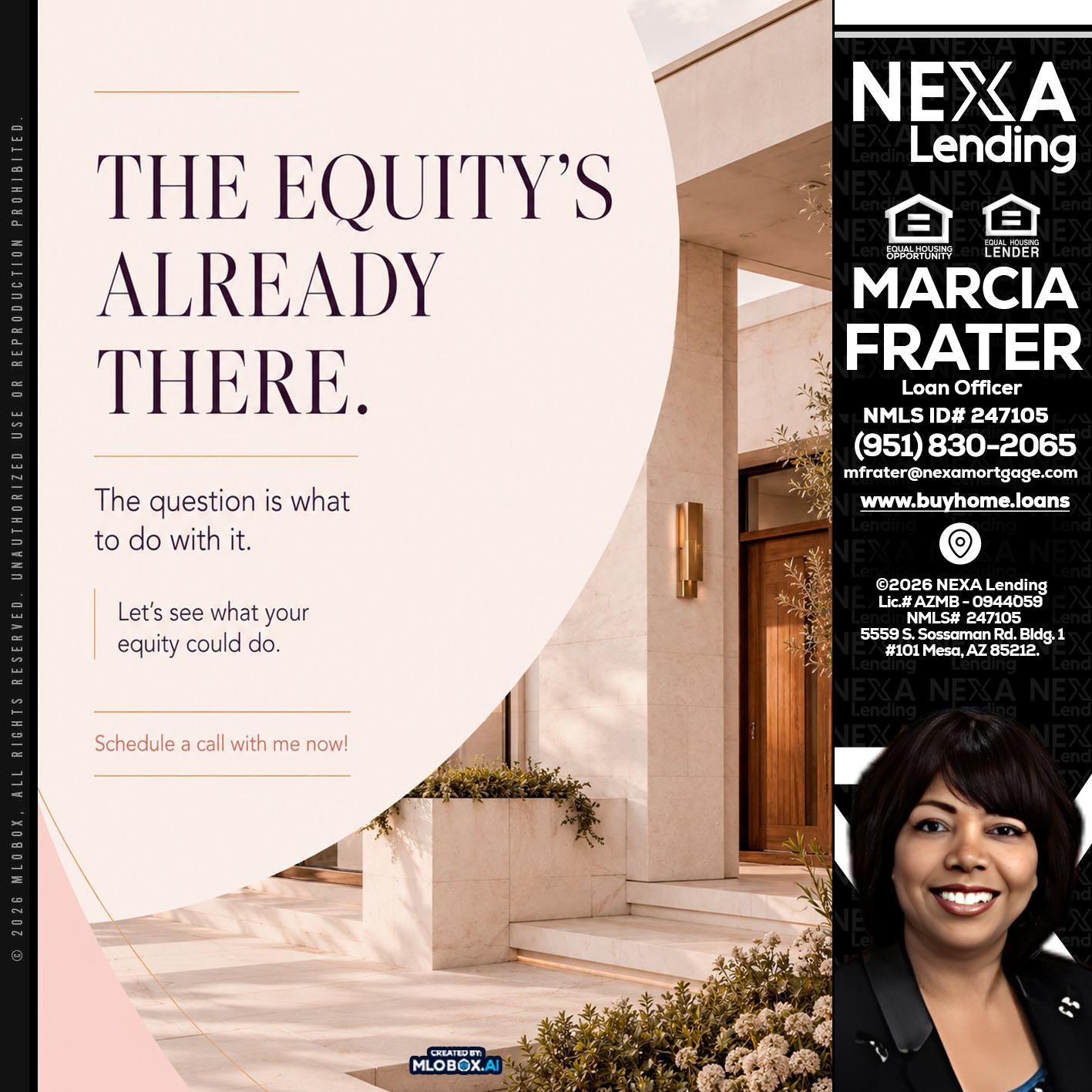 THE EQUITY'S - Marcia Frater -Loan Officer