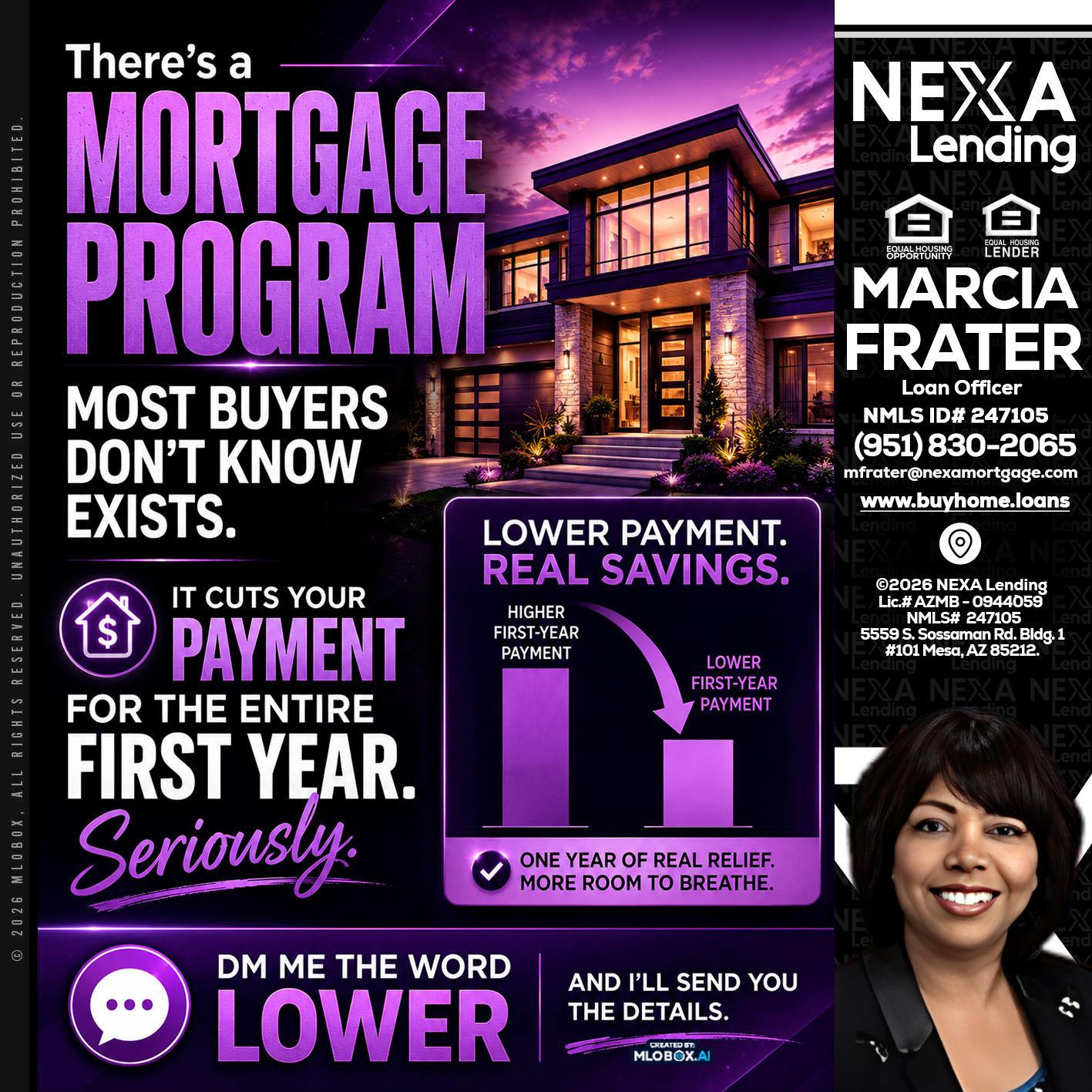 MORTGAGE PROGRAM - Marcia Frater -Loan Officer