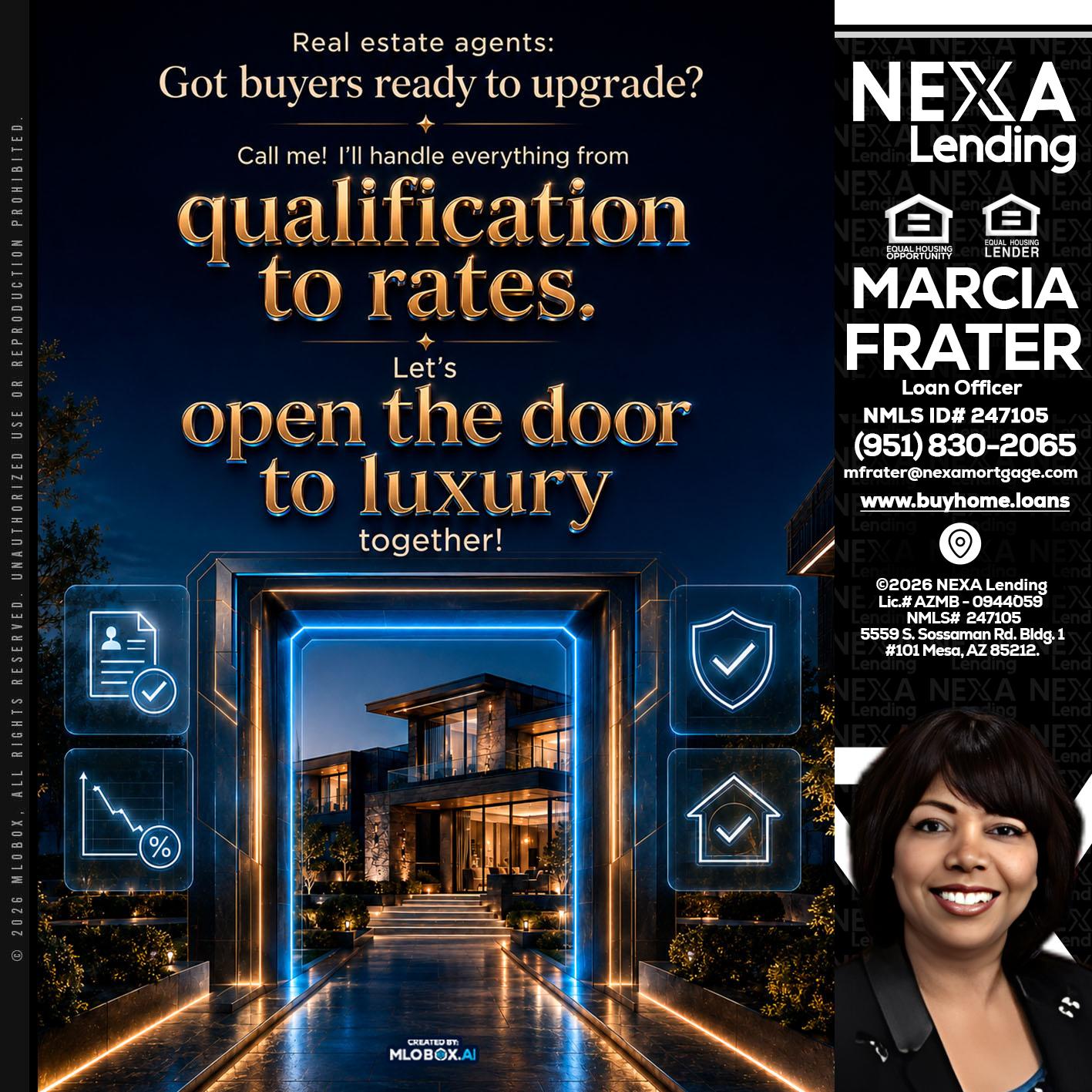 QUALIFICATION TO RATES - Marcia Frater -Loan Officer