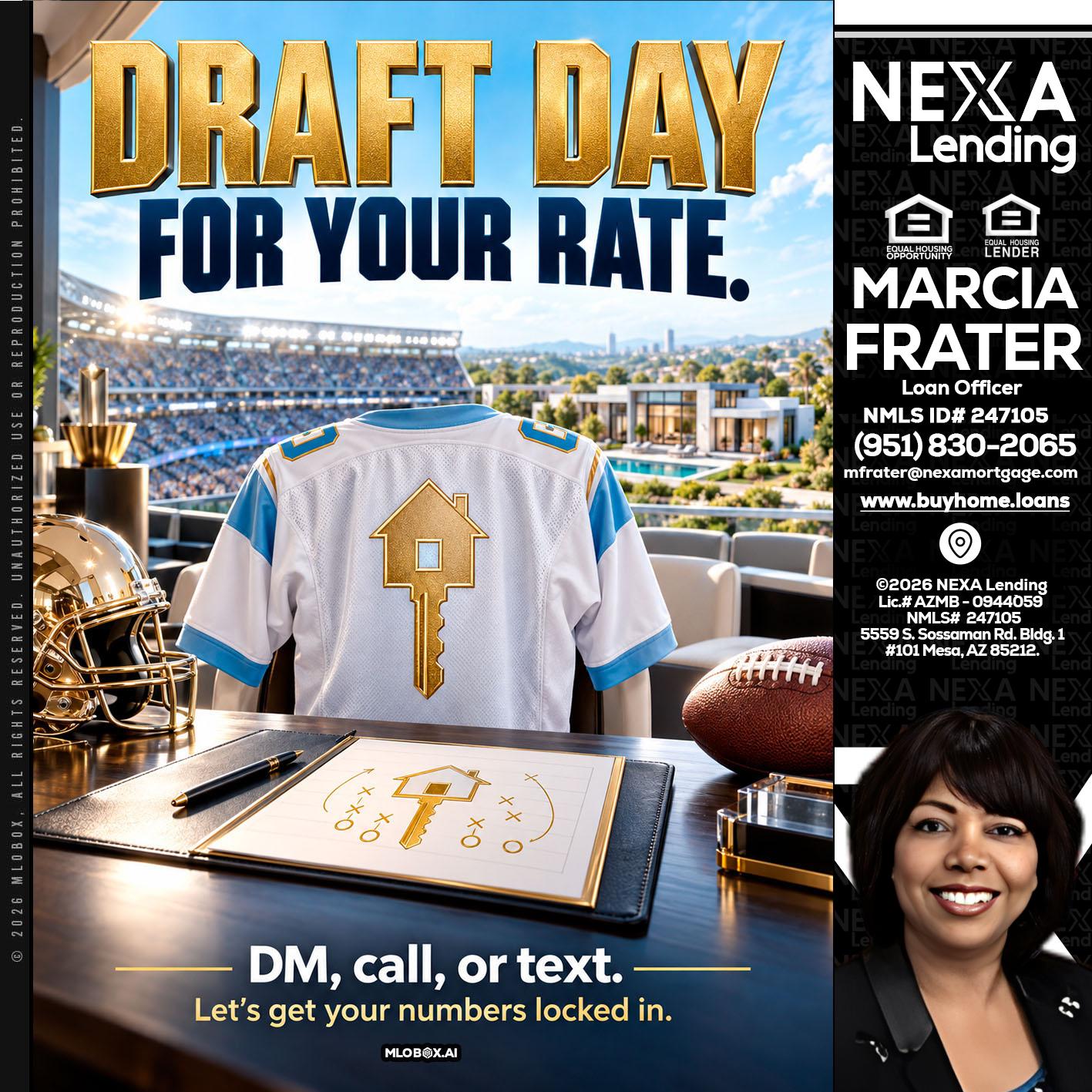 DRAFT DAY - Marcia Frater -Loan Officer
