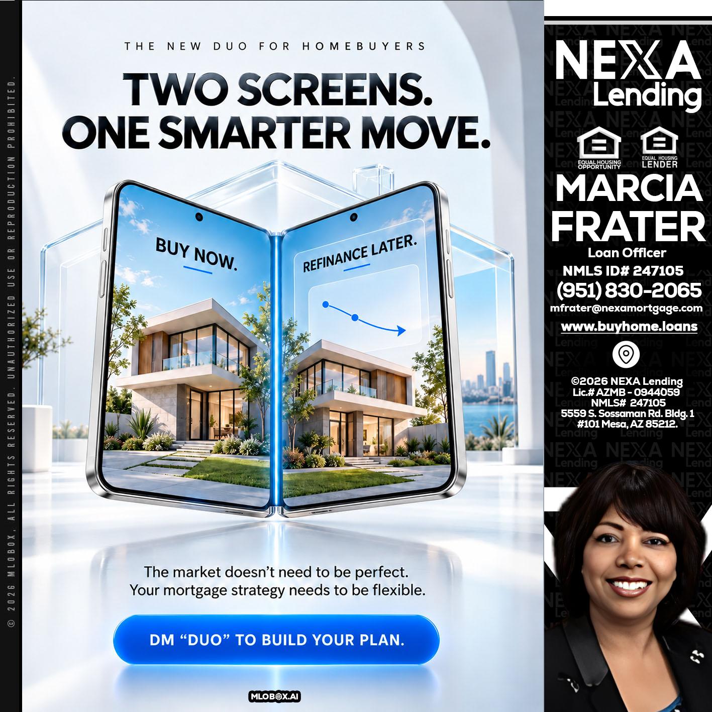 TWO SCREENS - Marcia Frater -Loan Officer