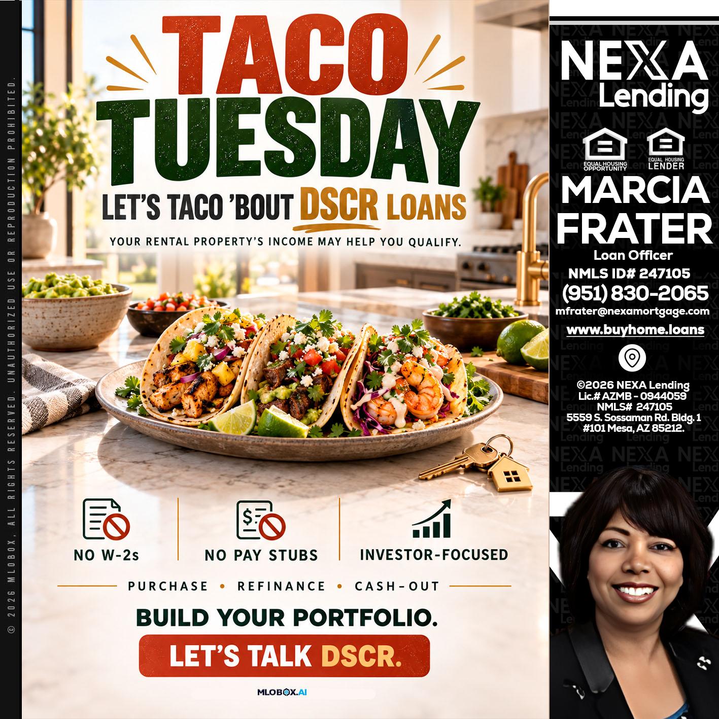 TACO TUESDAY - Marcia Frater -Loan Officer